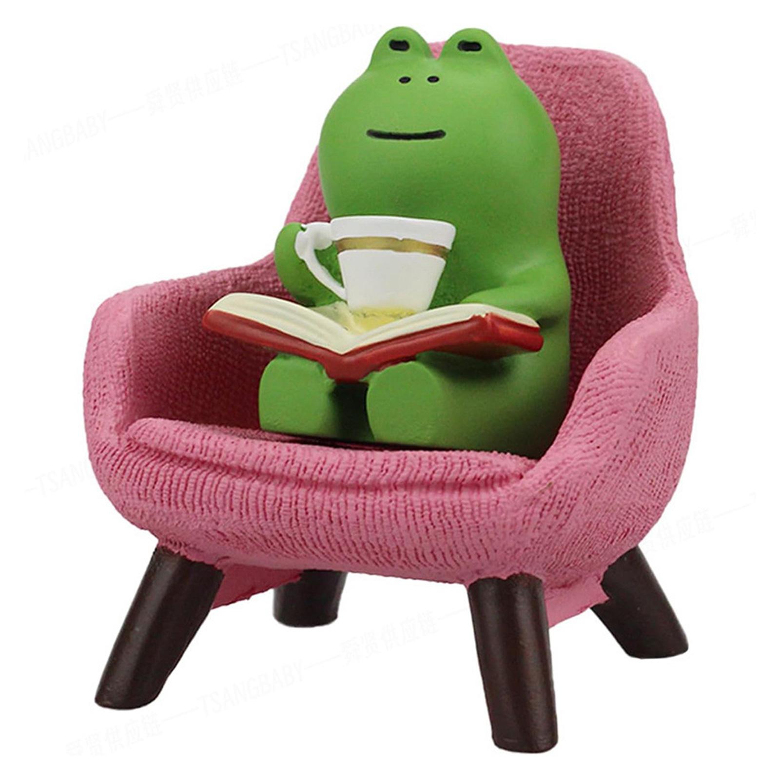 

Миниатюрная фигурка лягушки Скульптура лягушки для сказочного сада Настольные украшения для офиса Очаровательные декоры для полки с растениями Спальни A