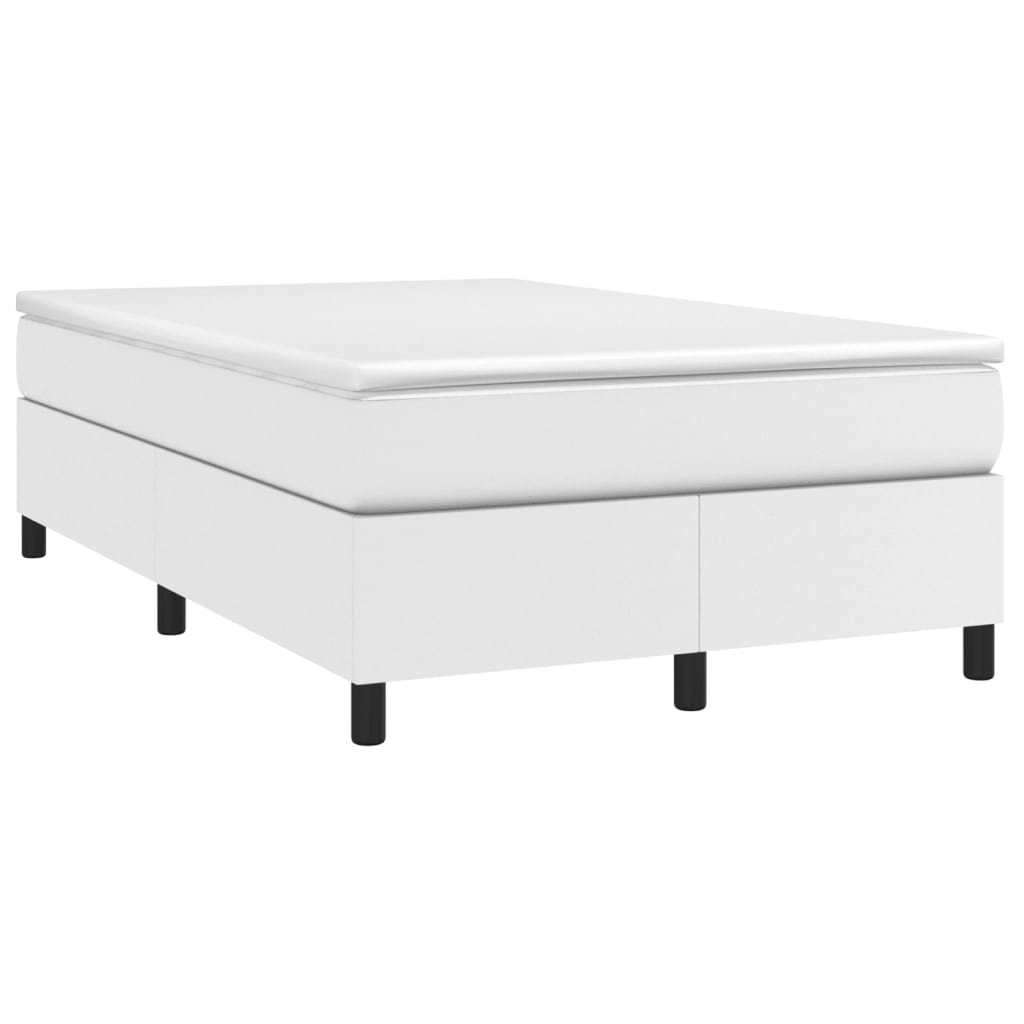 Box Spring Bed Frame White 120 x 200 cm Faux Leather