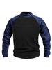 **Stand Collar Men's Sweatshirt Autumn Winter Warm Loose Solid Color Outdoor Breathable Tactical Pullover Top**