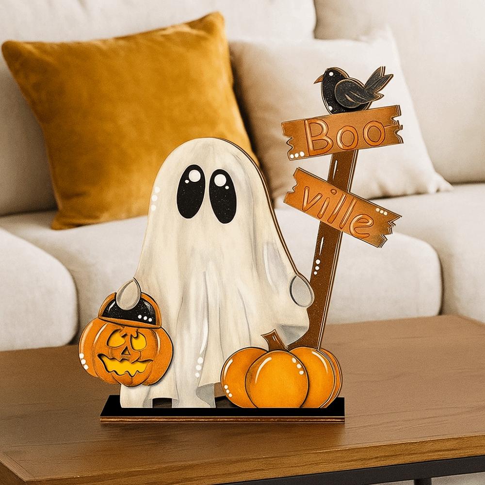 Ghost Pattern Pumpkin Ghost Ornament Handmade Halloween Pumpkin Ornament  Party Supplies