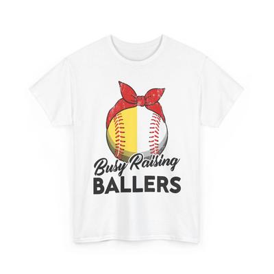 Baseball Softball Messy Bun Busy Raising Ballers Baseball Softball Lovers Shirt
