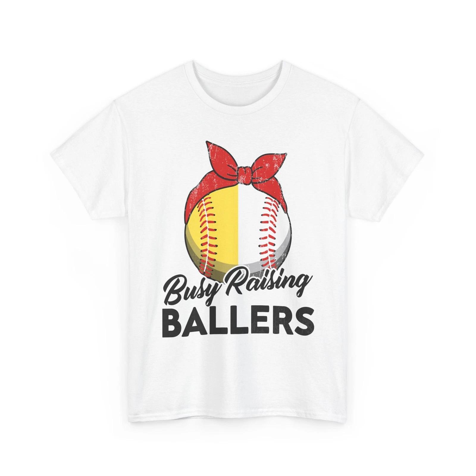 Baseball Softball Messy Bun Busy Raising Ballers Baseball Softball Lovers Shirt M