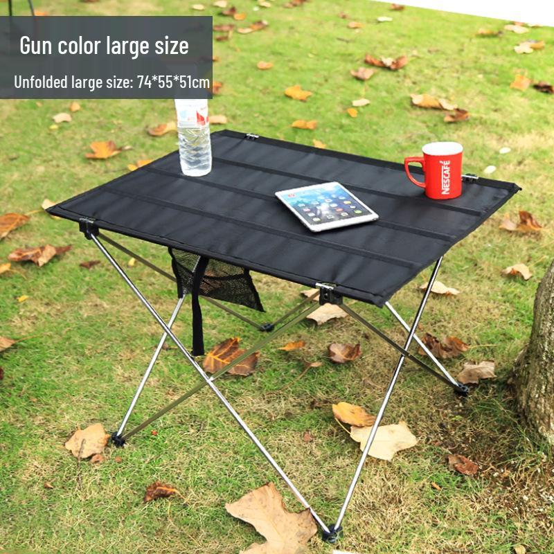 Portable Aluminum Folding BBQ Table - Lightweight Roll-Up Design for Camping and Picnics