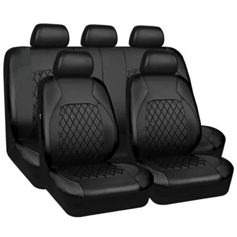 Hot Selling High-end Pu Car Interior with 5/2Pcs Quilted Leather Thread Pressing Seat Covers Airbag Compatible Breathables Tools