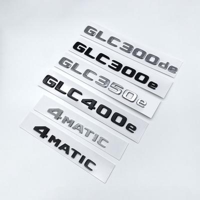 Nálepka s logem 3D Chrome Black Letters GLC300de GLC300e GLC350e GLC400e 4Matic pro Mercedes Benz GLC X253