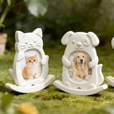 Cartoon Animal Photo Frame Silicone Mold DIY Cat Dog Dinosaur Picture Frame Resin Mould For Home Decoration Desktop Ornament