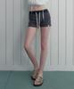Teuwi Centimeter Stripe Elastic Waist Shorts