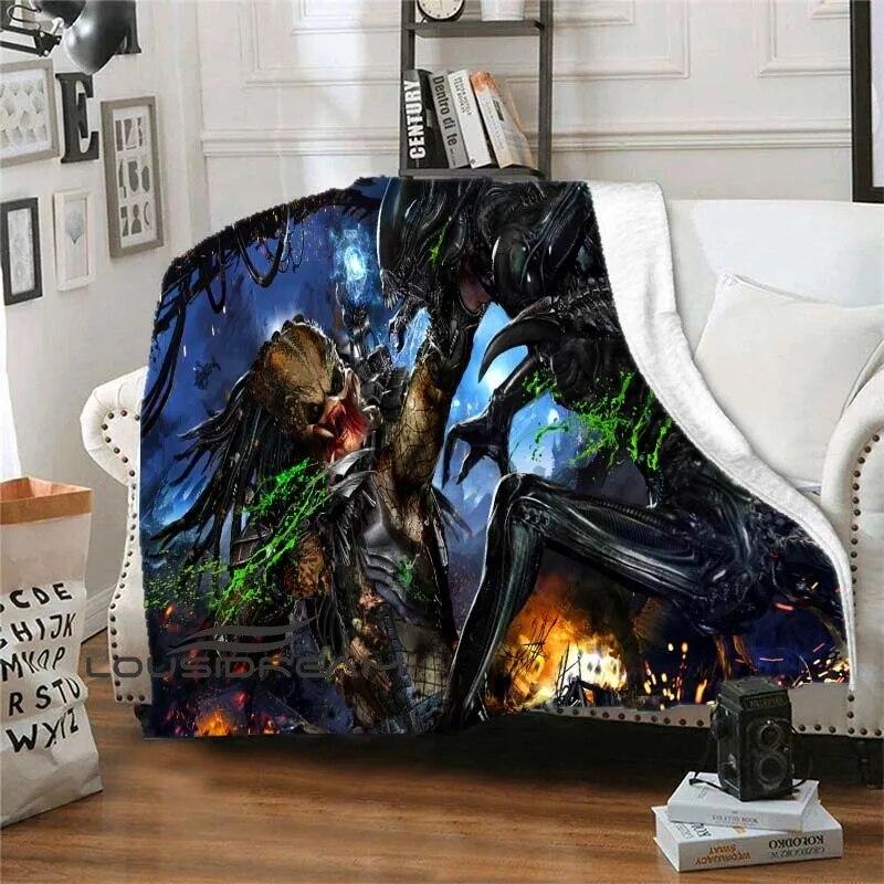 

Чужой против Хищника научно-фантастический фильм ужасов модное мягкое плюшевое одеяло мягкое одеяло бросающееся одеяло с принтом мягкое покрывало диван подарок