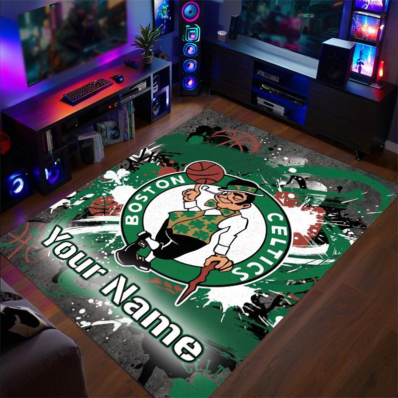 Crystal Velvet Rug Celtic FC Print Custom Name Text Floor Mat Home Decor