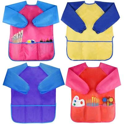 1 Stück Strapazierfähige Baby-Lätzchen Bunte Langarm-Schürze Wasserdichte Kleinkind-Fütterlätzchen Spucktücher Kinder Malerschürze