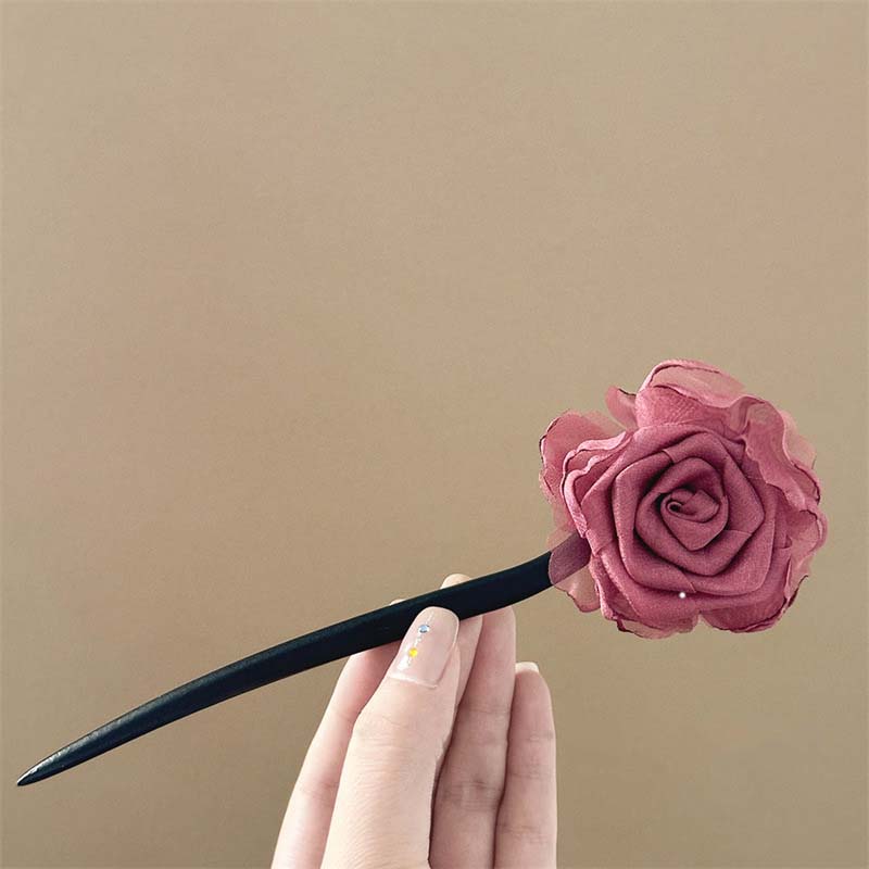 Ny Kinesisk Stil Nätblomma Trä Hårpinne För Kvinnor Vintage Handgjord Hanfu Ätpinnar Hårpinne Hårstyling Tillbehör