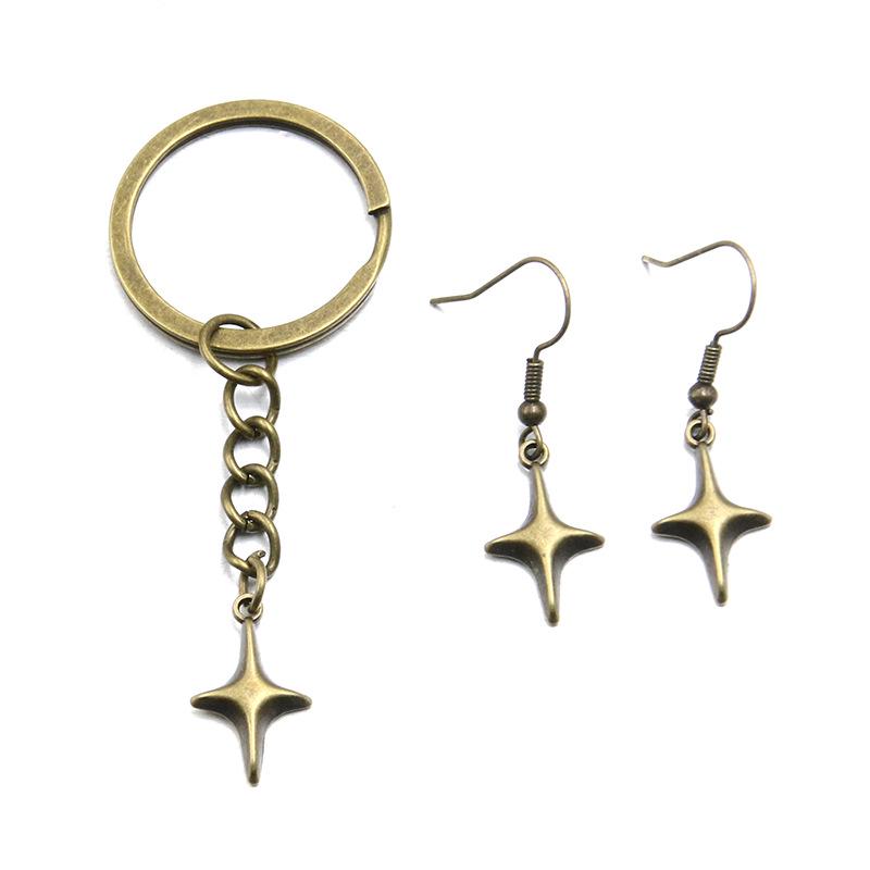 3 Colors 11x19mm DIY Alloy Retro Star Pendant - Handmade Jewelry Charm Accessories
