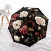 1 PC Automatic Folding Umbrella - Roses and Butterflies Pattern, Portable & Foldable Design with 8 Ribs, Christmas Birthday Gifts