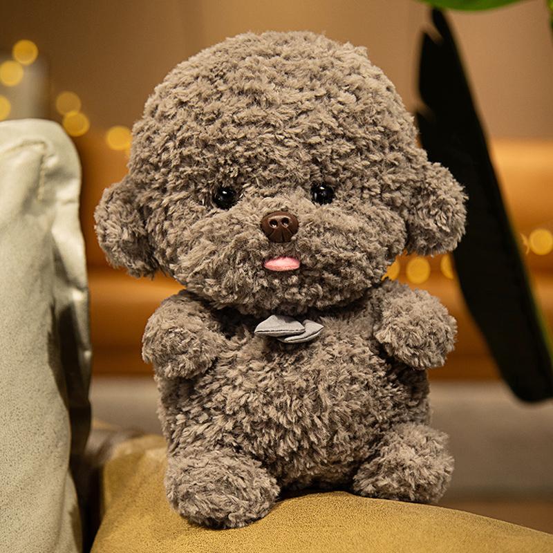 

Кукла из ПП хлопка имитация белого бишона собака в форме животного милый серый плюшевый мишка игрушка милый питомец комфорт тряпичная кукла домашний подарок унисекс 1 шт 25cm