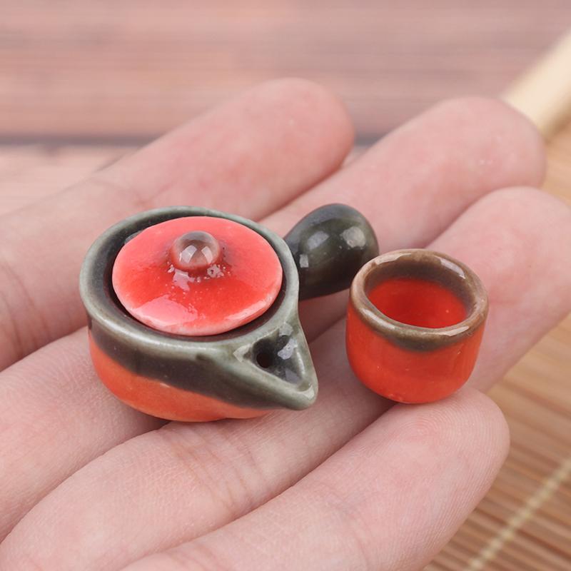 Dollhouse Miniature Accessories Simulation Retro Kettle Pot Open Lid Model Toys for Doll House Decoration