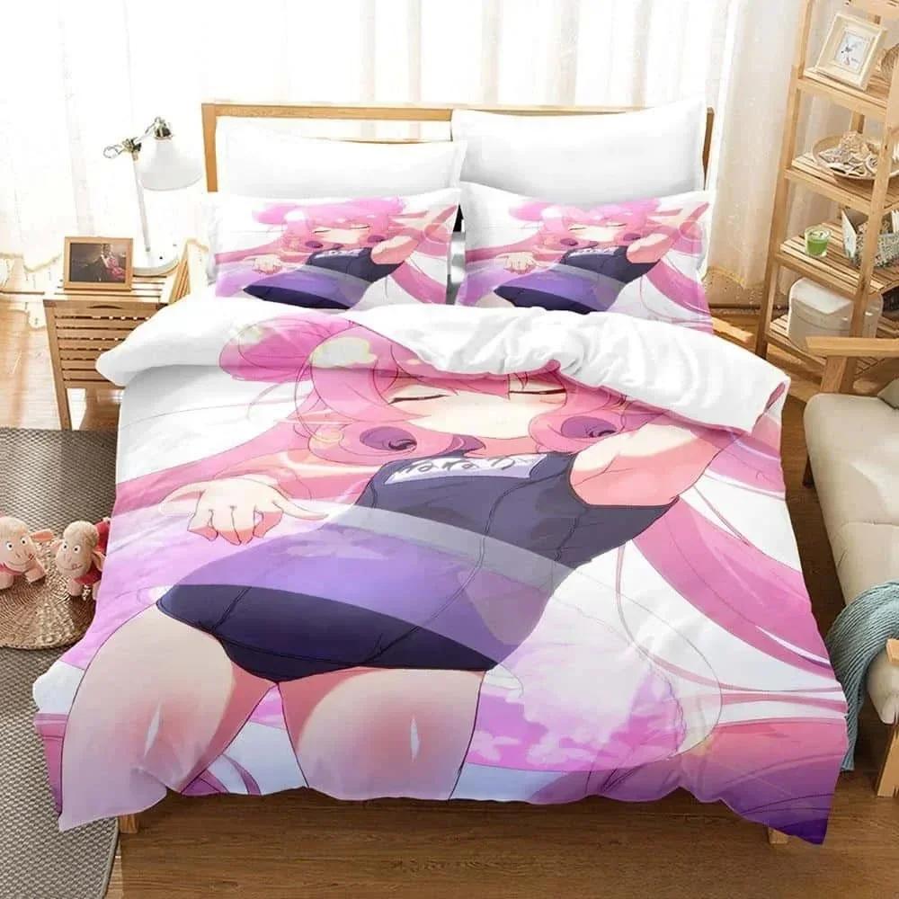 3D Print Anime Pink Girls Neneka Printed Bed Set Duvet Cover Pillowcase Bedding Set Linen Sheet Quilt Cover Full Queen King Size