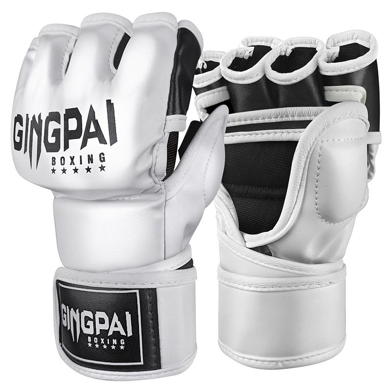 Halbfäustlinge MMA Kampf Kickboxhandschuhe, Fingerlos Schlaghandschuhe für Sandsack mit Polsterung für Kickboxen Sparring Muay Thai