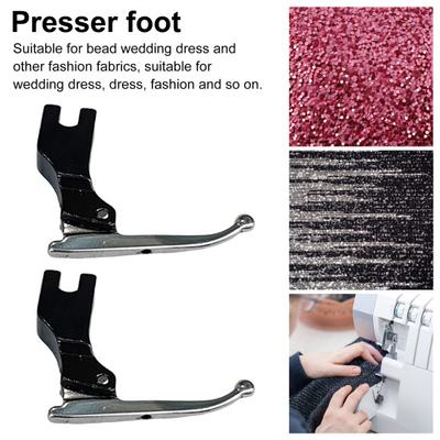 Sequin Bead Wedding Dresses Presser Foot No Bead Tapping Evening Gowns Fabrics Metal Presser Foot Universal Sewing Machine Accessories