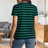 Women Striped Short Sleeve Casual Crew Neck T Shirt Classic Fit Soft Cotton Jersey Top for Everyday Wear