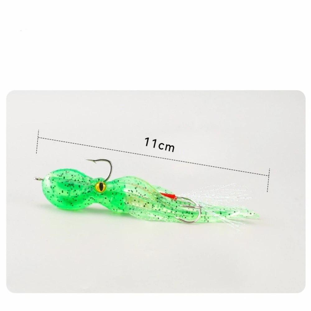 2pcs Built-in Counterweight Fishing Lure 11cm Length 22g Weight Artificial Bait Long Tail Silicone Material Squid Skirts