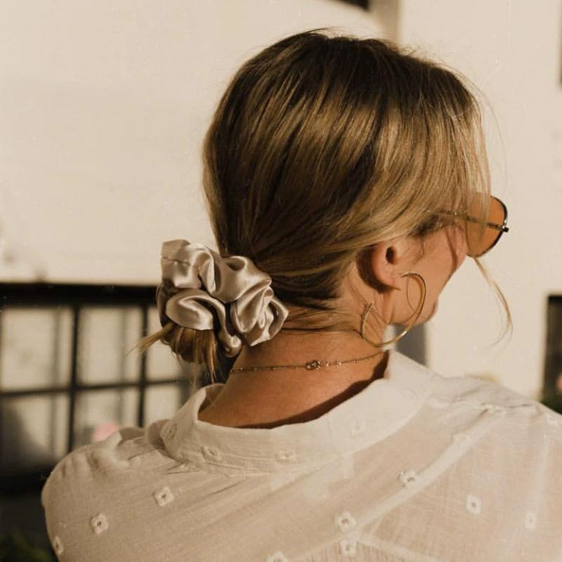 5pcs/set High elastic silk scrunchie for women white satin hair tie girls black hair rubber bands red hair rope chouchou satin