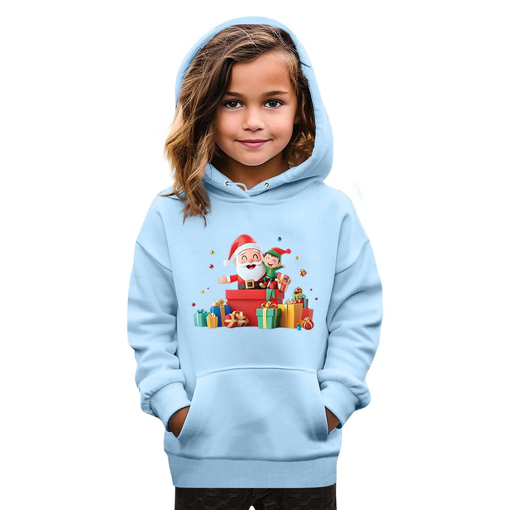 Gensere for tenåringsjenter Hettegensere Langermet Genser med snøring Søt Oversized hettegenser Juledag