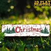 Vintage Christmas Metal Wall Sign 4x16 Rustic Red Lettering Snowflakes Pine Trees Holiday Decor