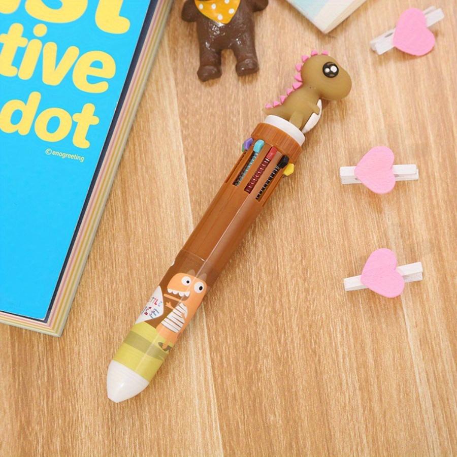 School season 10pcs 0.5mm creative stationery ten-color ballpoint pen cartoon color graffiti pen girl heart multi-color press ballpoint pen