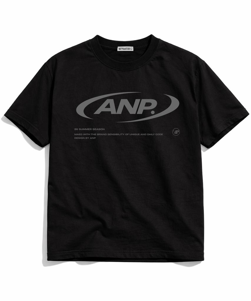 NP STUDIO Anp Circle Oversized Short Sleeve T-Shirt [ Black ]