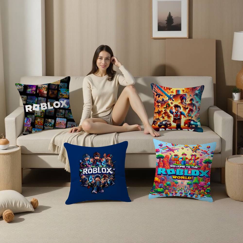 Sandbox Game R-RobloxS Cushion Cover Car Throw Pillow Case For Sofa Car Christmas Gift 40x40cm 45x45cm