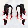 HAIRJOY Capelli Sintetici KNY Kokushibo Lunga Liscia Coda di Cavallo Rosso Nero Parrucca Cosplay Parrucche per Feste Parrucche di Halloween