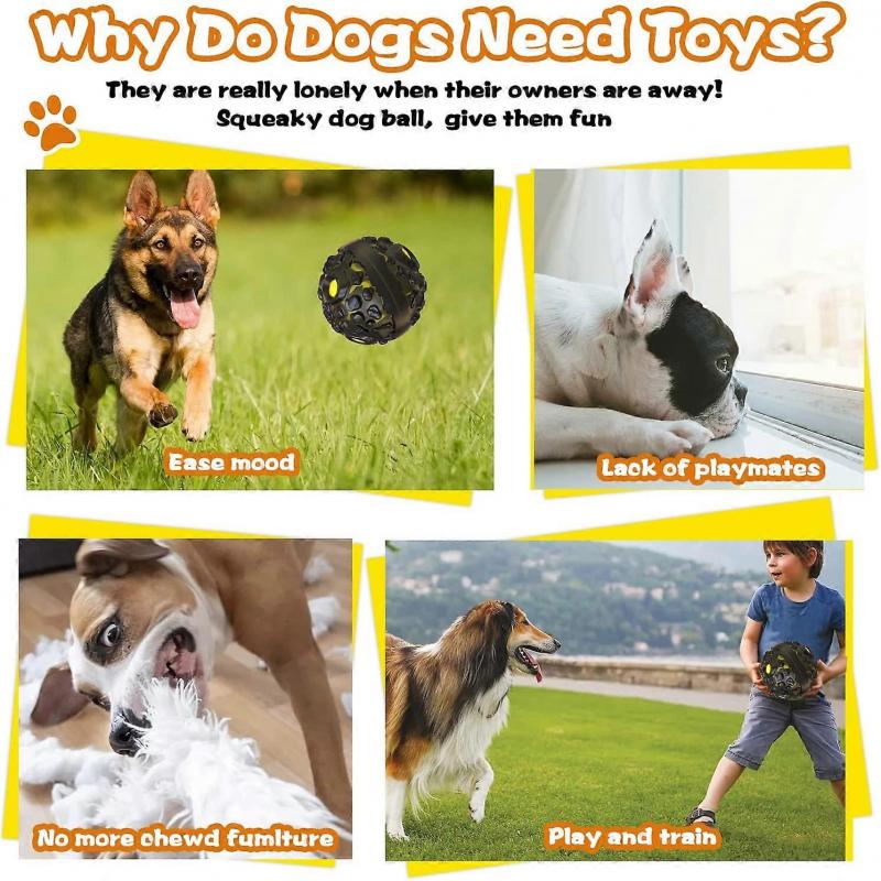 Hundespielzeug, Unzerstörbarer Hundeball Hunde-Kauspielzeug Naturkautschuk Zahnreinigung, 12CM Interaktiver Quietschball Spielzeug Hundespiele für Mittelgroße und Große Hunde