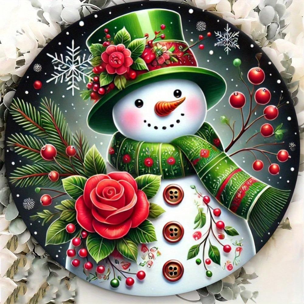 Christmas Snowman Metal Wall Art Decor for Home Office Cafe Bar Garden