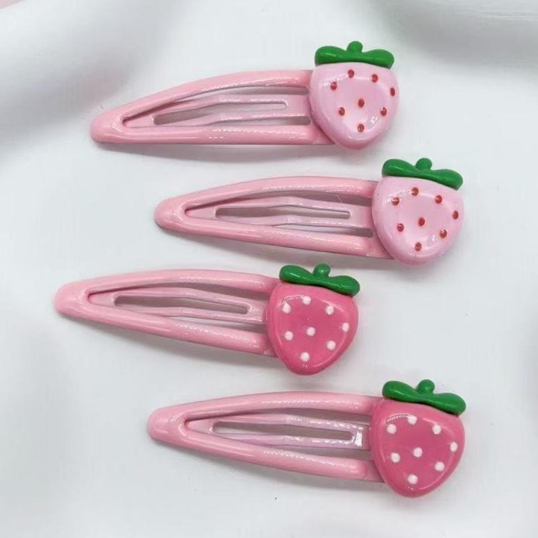 4-20pcs Cartoon Strawberry BB Clips Girl Heart Sweet Girl Side Clip Ins Versatile Cute Bangs Edge Clip Hair Clips