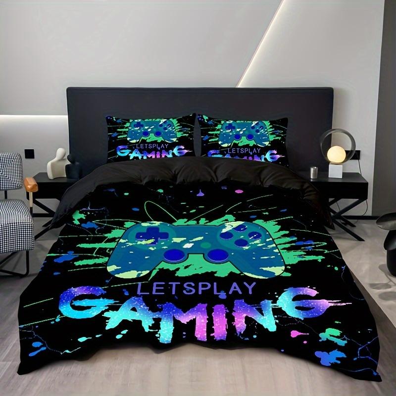 

SkinFriendly Cozy 3pcs Game Console Controller 1 Pillowcases 2 Bedroom Decoration Comfortable Soft Fabric No Pillow Core Quilt Comforter (quilt)-EU Single(135*200cm)3pcs