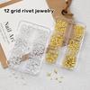 6/12 Grids Mix Nail Rivet Studs Gold/Silver Stars Light Nail Art Charms Starlight Accessories Manicure Supplies