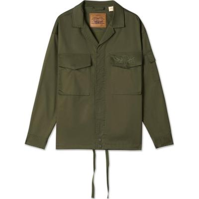 Levis Solid Color Simple Comfortable Casual Loose Long Sleeve Jacket Men Jackets Army-Green 0017Z-0001