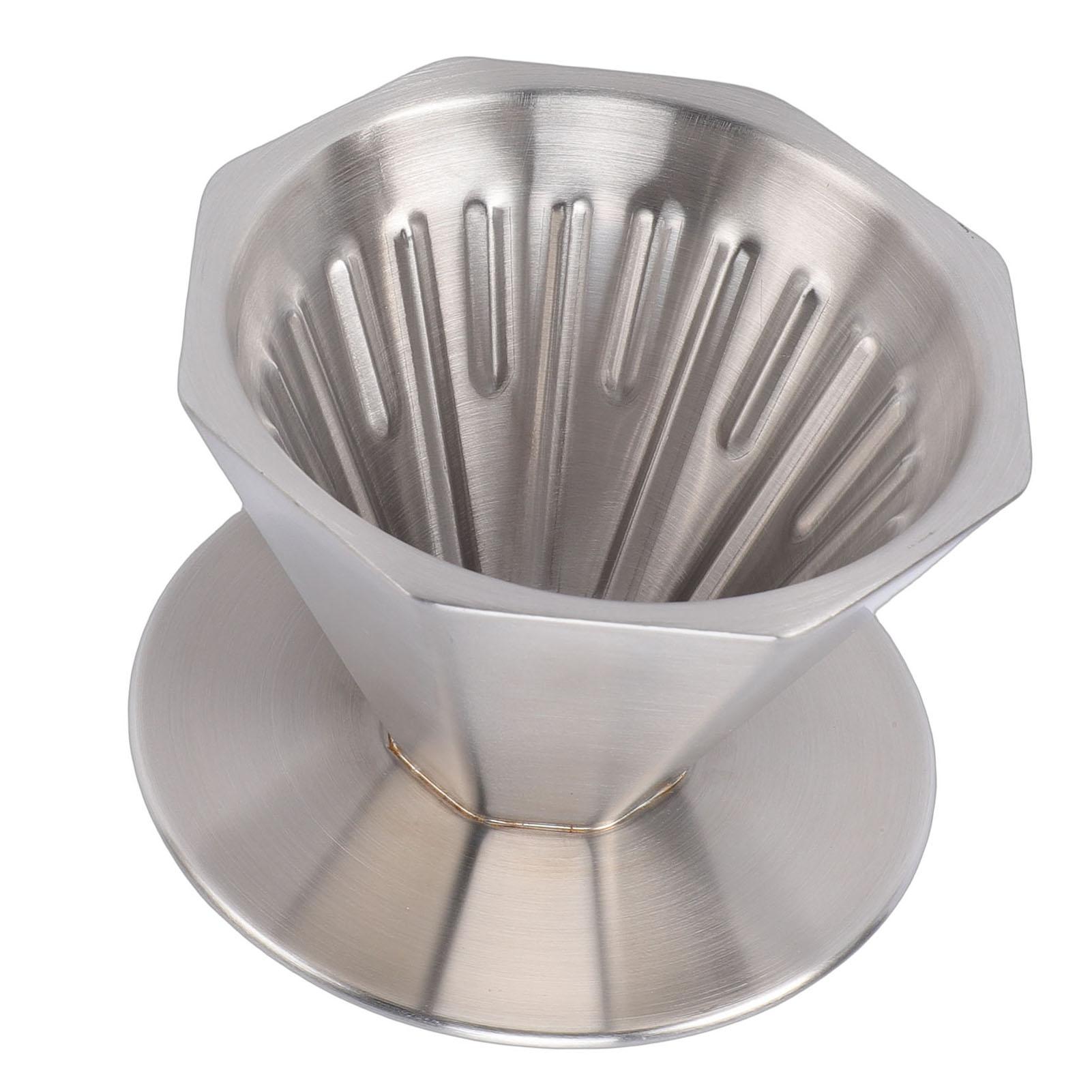 

Pour Over Coffee Dripper 304 Stainless Steel Double Layer Octagonal Metal Cone Coffee Maker Filter for Home Travel