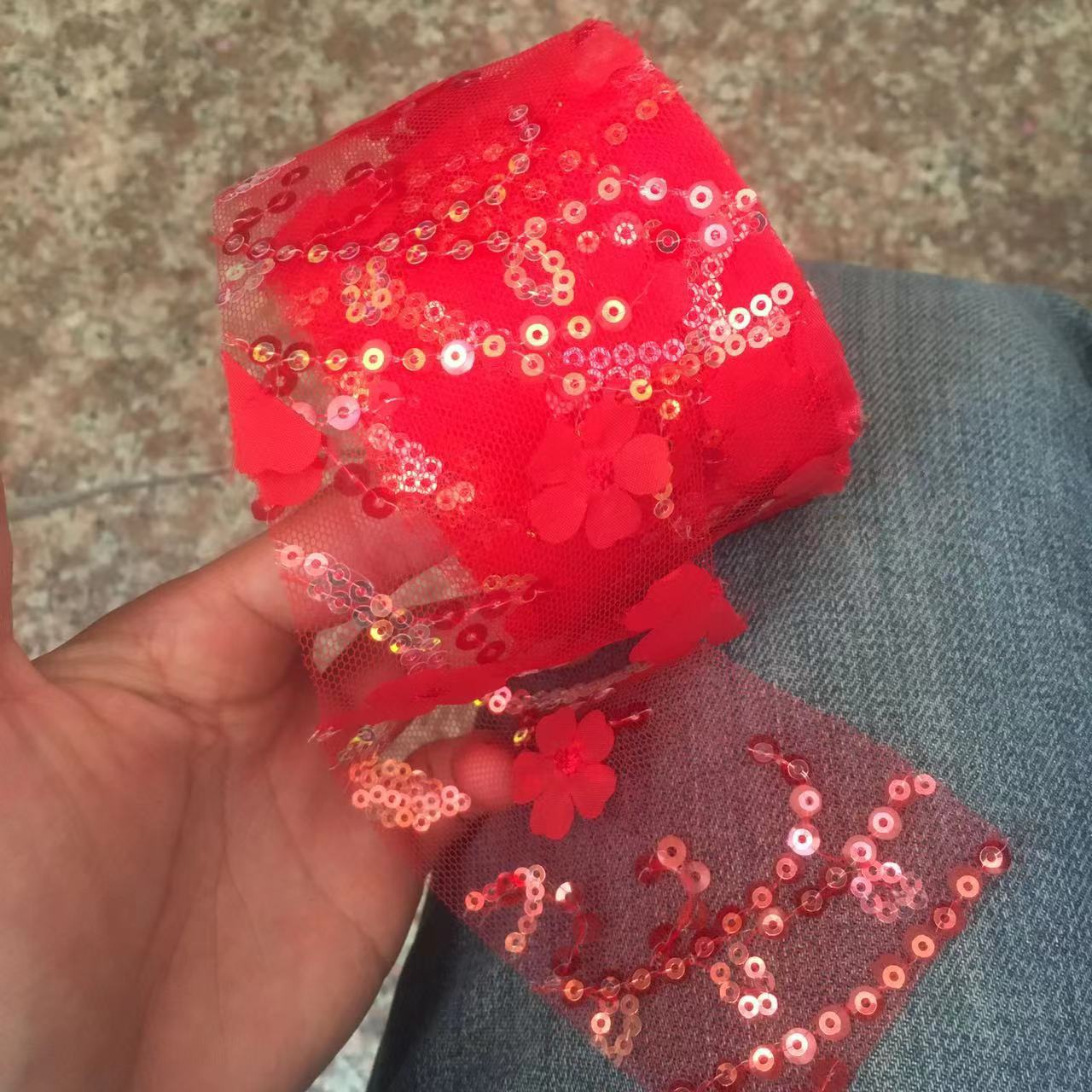 

10Yards 6CM 3D Flower Glitter Tulle Roll Crystal Sequin Organza DIY Craft Wedding Home Birthday Decoration Bow Materia HM0000001 6cmx10yard