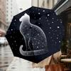 Starry Night Cat: A Unique Day Companion - Auto-Opening/Closing Umbrella, Outdoor Travel Accessory, Lightweight and Durable
