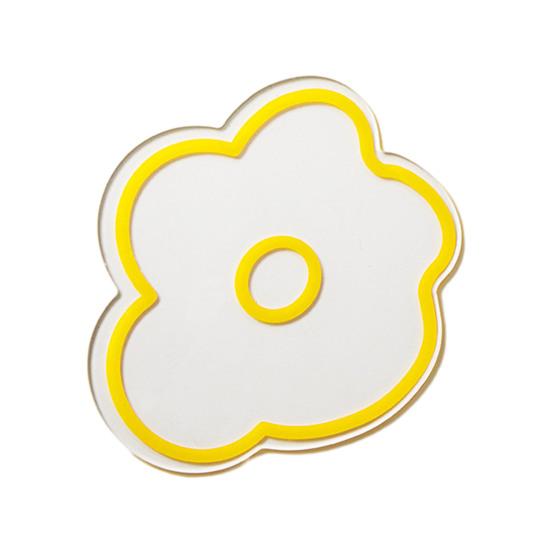 

Acrylic Flower Coaster Heat-Resistant Scratch-resistant Cup Pads Non-Slip Cute Transparent Cup Mat for Kitchen Living Room 3mm жовтий