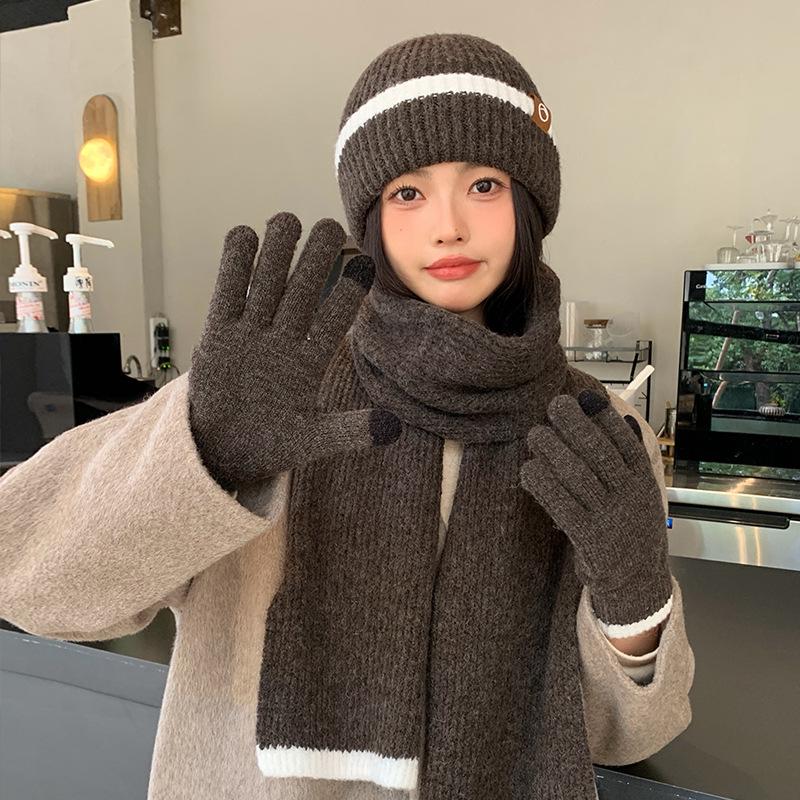 Women's High-End Winter Wool Hat, Gloves & Scarf Set - Warm, Fashionable Cold Protection