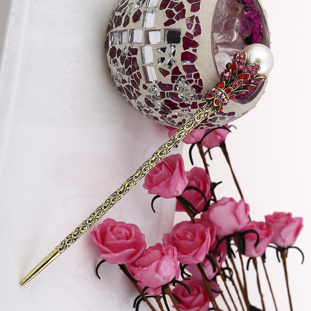 Chinese Style Vintage Hairpin Elegant Flower Vine Jade Stone Hair Stick Hanfu Cheongsam Evening Dress Hair Decor Accessories