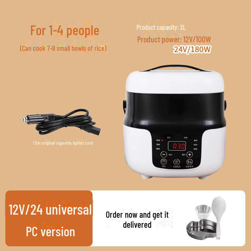 Kompakter 2L Multifunktions-Reiskocher für das Auto (12-24V)
