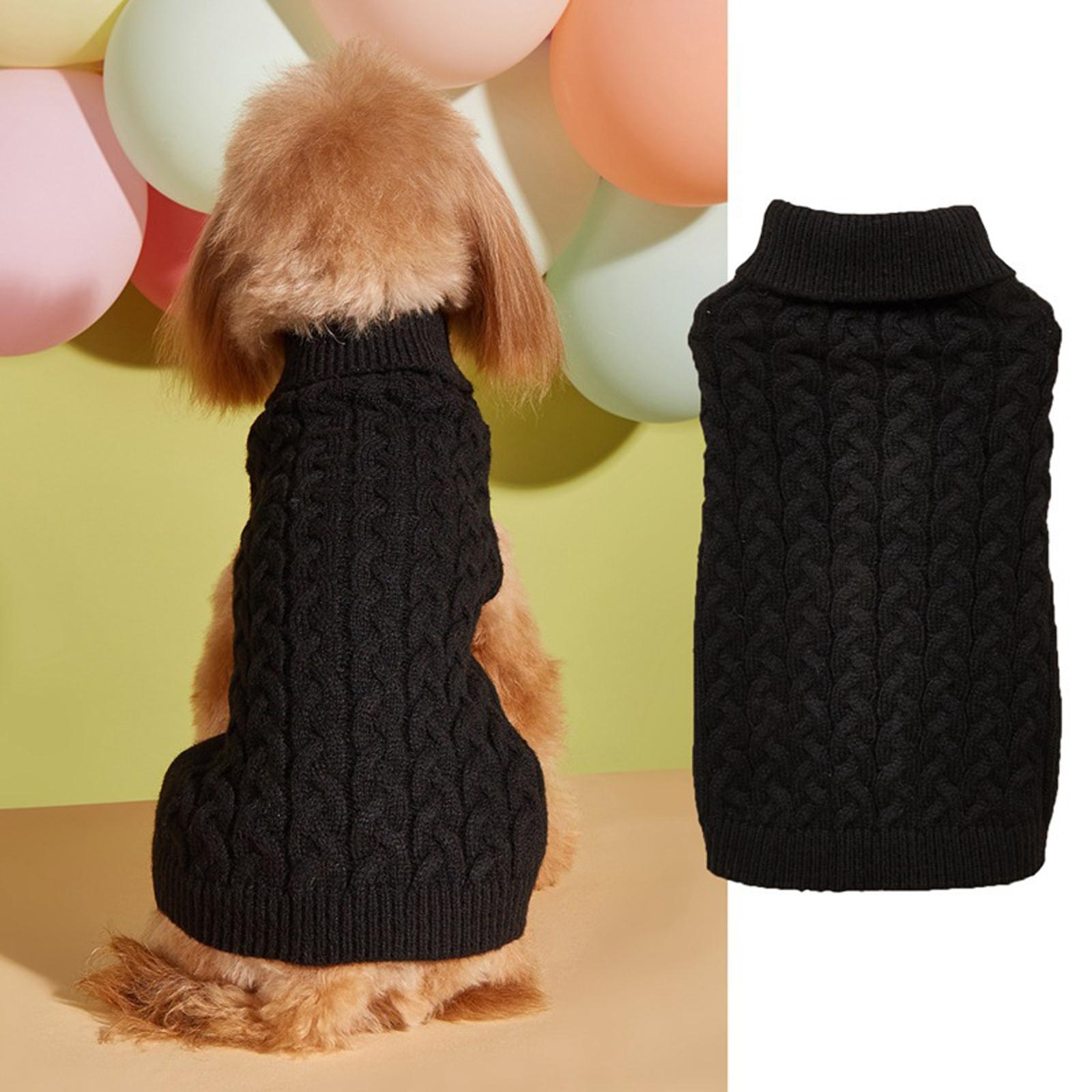 Two-foot Casual Elastic Solid Color Multi- Full Cable Knit Comfortable Teddy Bichon Dog Sweater L