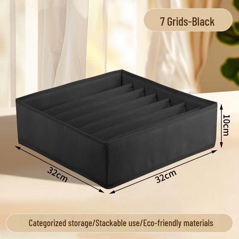 Underwear and Socks Organizer: Home Fabric 4-Piece Lidless Storage Set for Scarves, Socks, and Bras.
