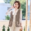 Passit Autumn Little Fragrance Style Plaid Vest for Women
