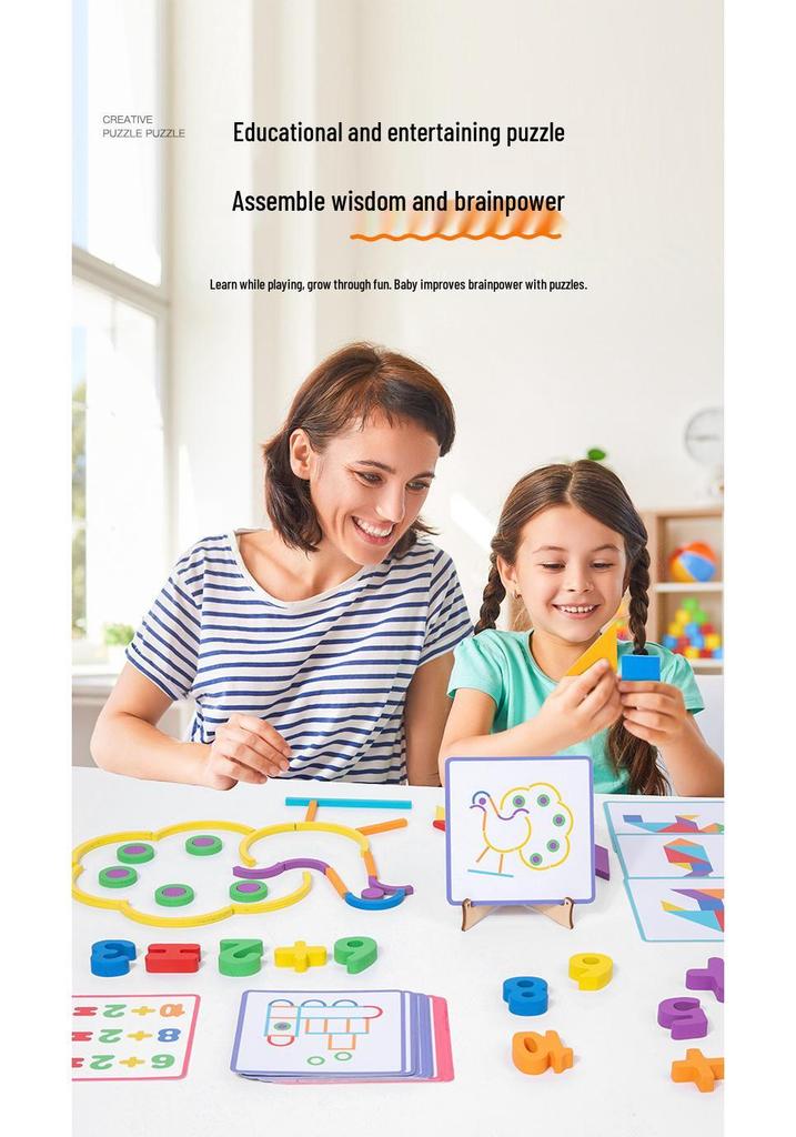 Kids' Creative Tangram Puzzle: Educational Logic and Building Blocks for Early Learning
