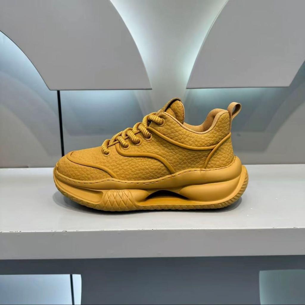 Neue Designer Herren Freizeitsport Laufschuhe Echtes Leder Klobige Sneaker Street Cool Dicksohlige Sportschuhe