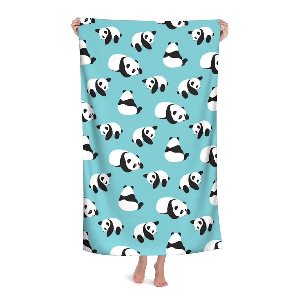 Cute Cartoon Panda Beach Towel Quick Dry Microfiber Soft Absorbent Bath Towel Outdoor Travel Spa Swim Pool Towels for Adult Kids